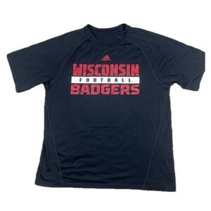 Adidas Black Wisconsin Football Tee